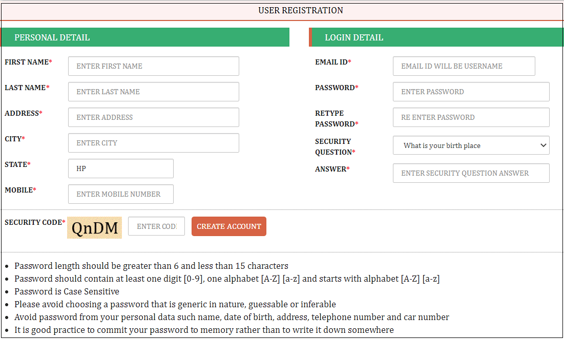 Himkosh user registration